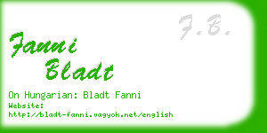 fanni bladt business card